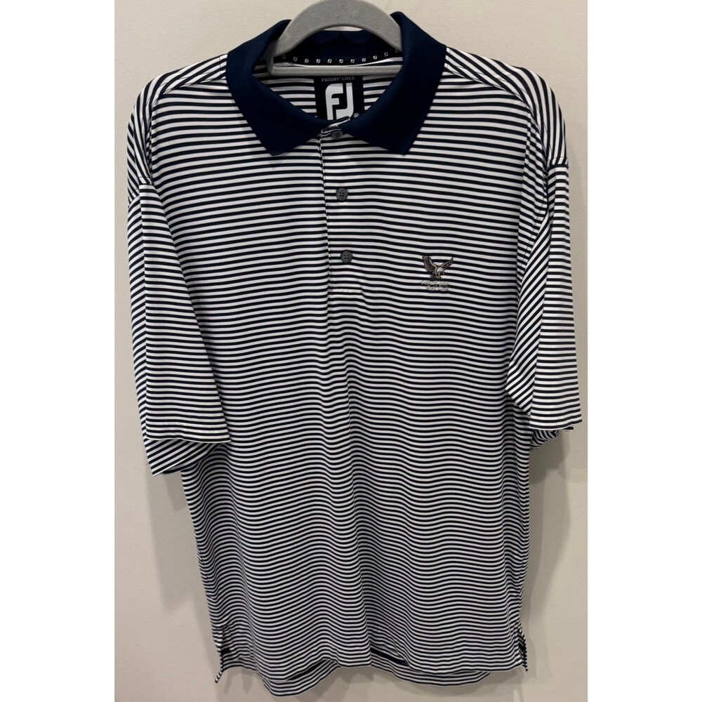 Lemon Bay Golf Club - Footjoy Golf Shirt - Men's Size Medium - Navy Striped